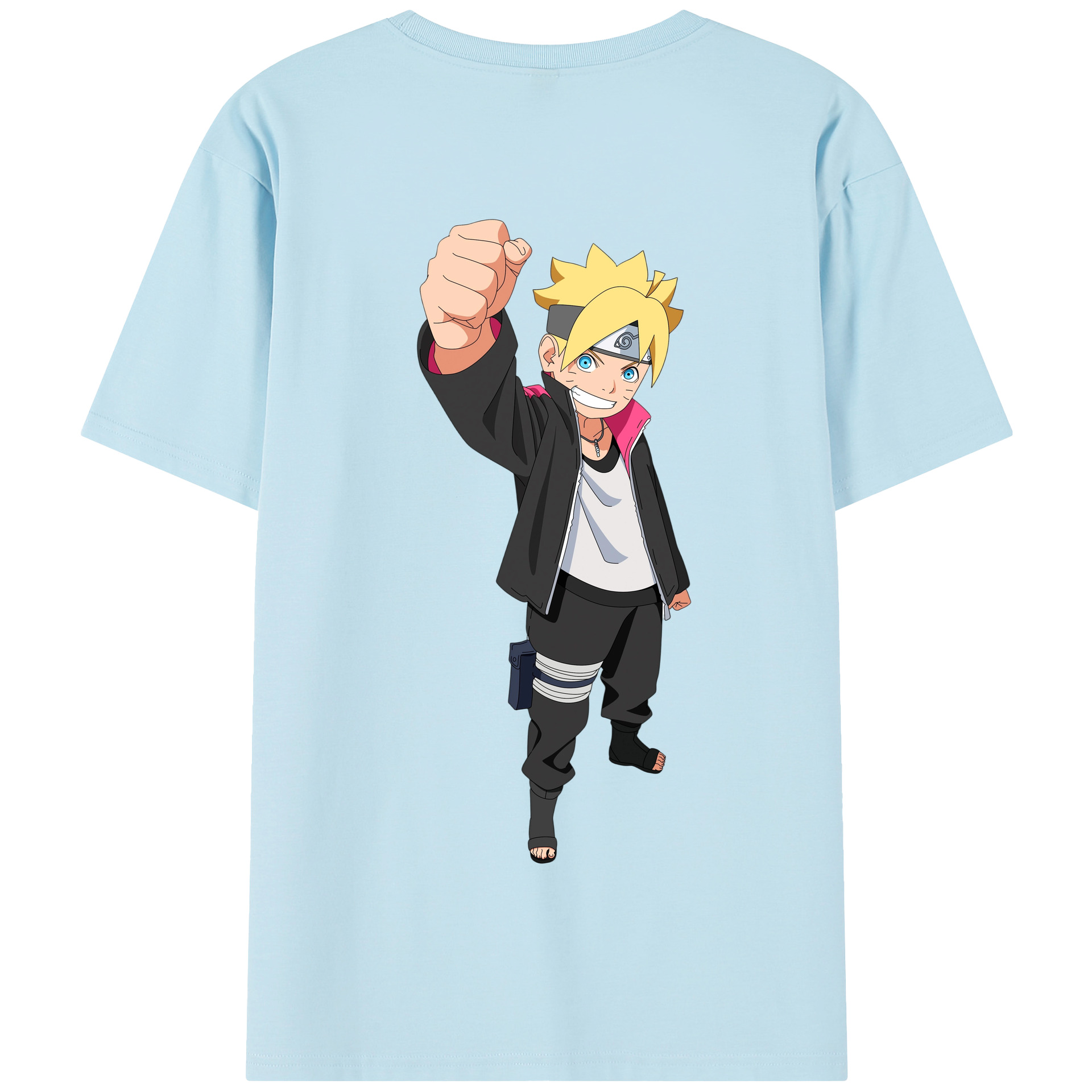 （画像用） NARUTO -ナルト- うずまき ボルト Uzumaki Boruto 綿100％半袖Tシャツ（背面プリント）